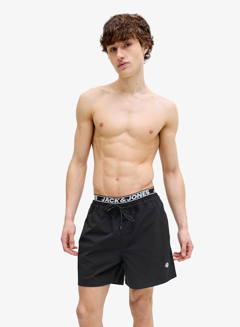 JACK & JONES Logo Drawstring Swim Shorts - Image 1